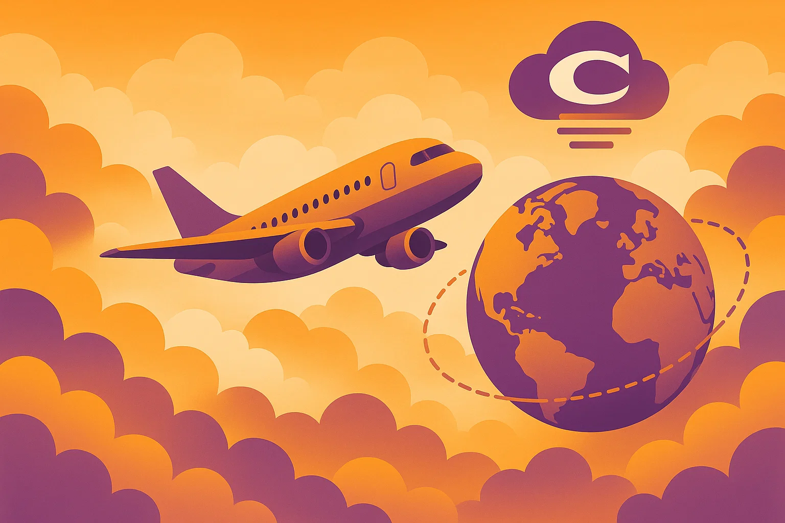 cloudcareer landscape globe airplane