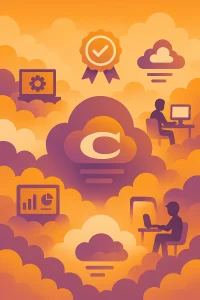 cloudcareer portrait building home office person sitting computer graph