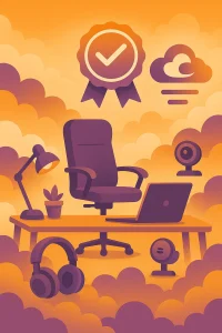 remote office setup in cloudy landscape