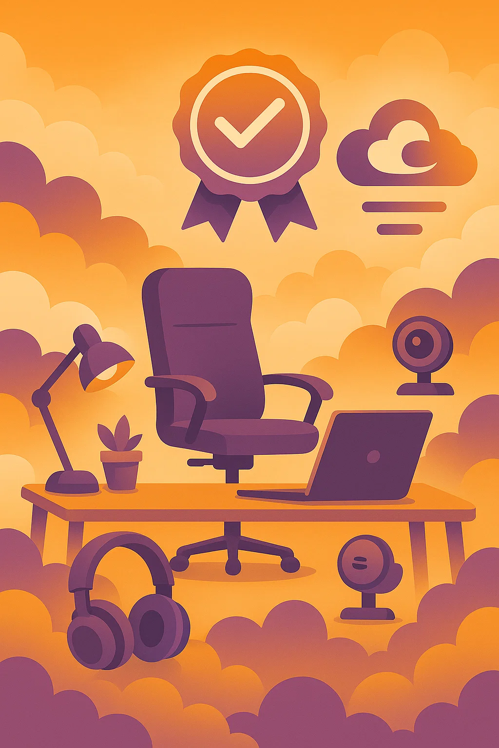 remote office setup in cloudy landscape